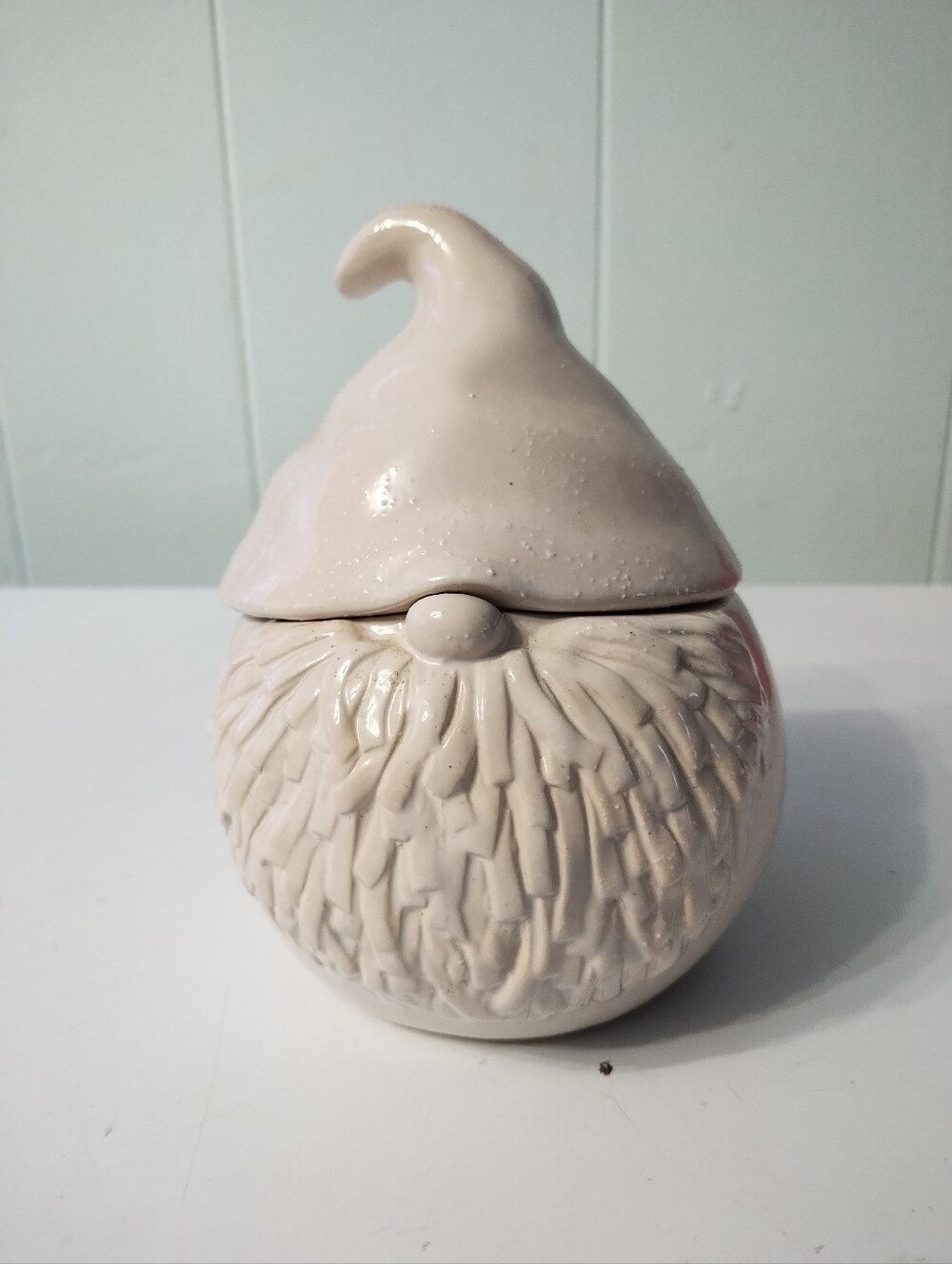 Stone Ware Co-Op Cream Ceramic Gnome Jar